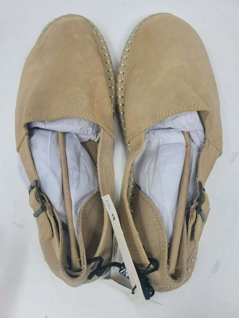 Zara Mens Suede Espadrille Sandals in Beige Size 9 2719/920